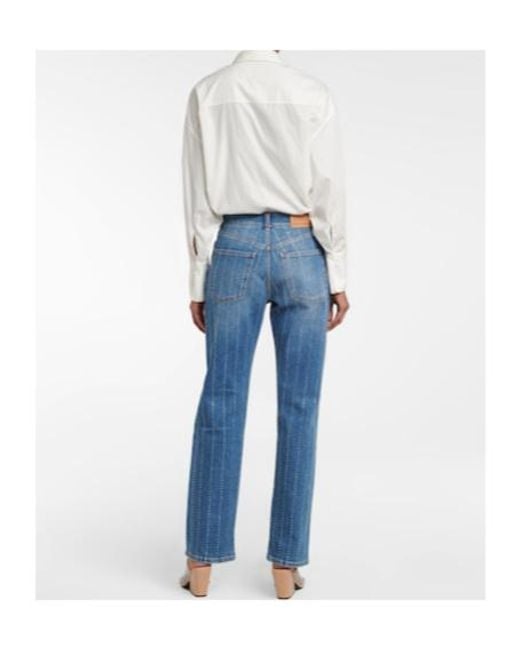 Stella McCartney Blue Crystal Embellished Jeans