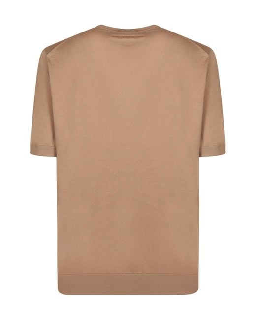 Zegna Natural Fine Knit Short-Sleeve T-Shirt for men