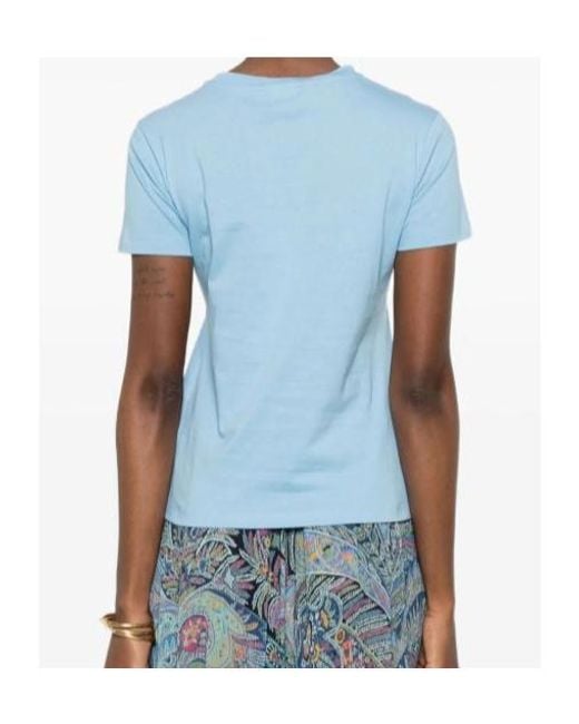 Etro Blue Paisley Print T-Shirt