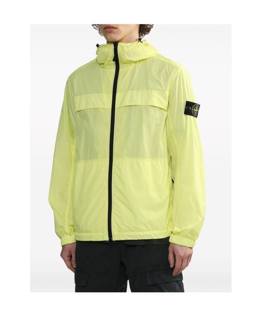 Stone Island Yellow Compass-Badge Shell Jacket for men