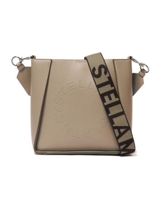 Stella McCartney Natural Logo Square Crossbody Bag