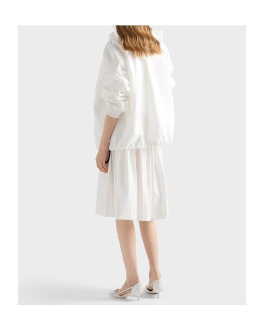 Prada White Lightweight Re-Nylon Blouson Jacket