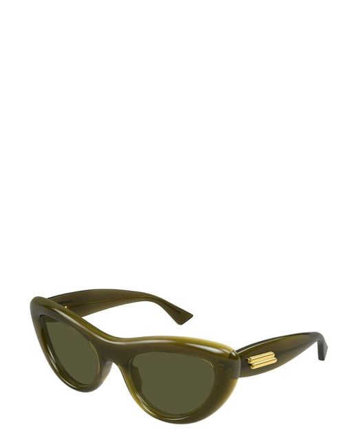 Bottega Veneta Green Eyewear Bombe Cat Eye Frame Sunglasses