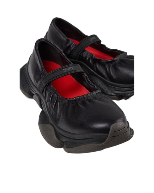 Camper Black Karst 2 Strap Ballet Flats