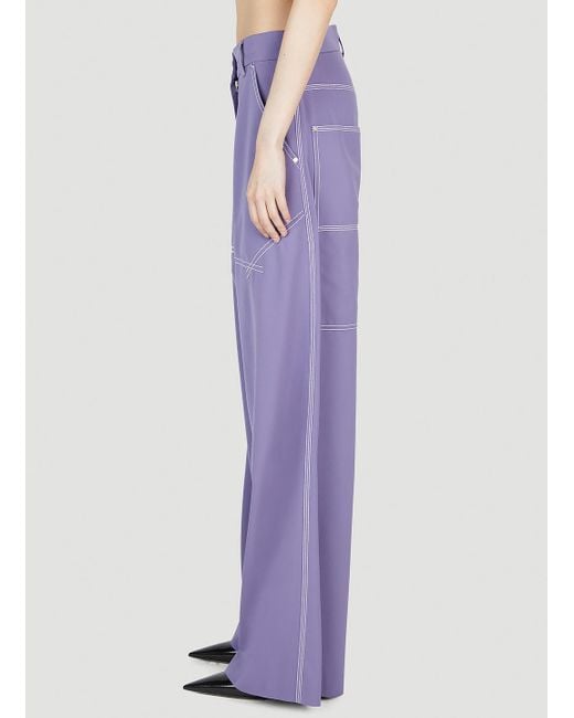Stella McCartney Purple Logo Casual Pants