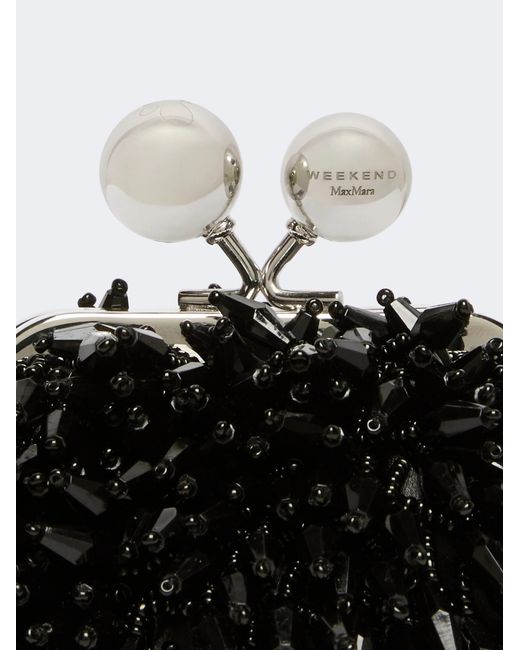 Weekend by Maxmara Black Wkaalfio Beaded Clutch Bag