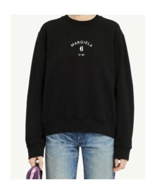 MM6 by Maison Margiela Black Logo Print Sweatshirt