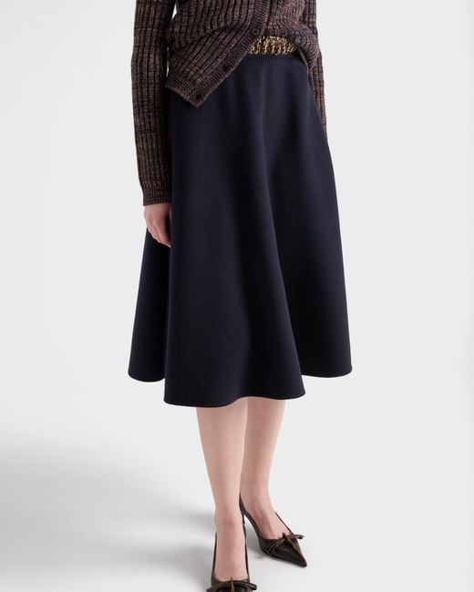 Prada Blue Flared Skirt