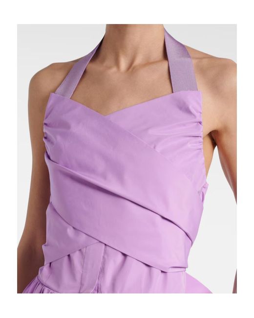 Patou Purple Pleated Midi Dress