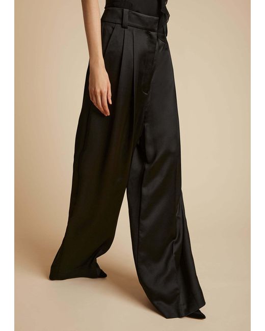 Khaite Black Belt-Loop Casual Pants