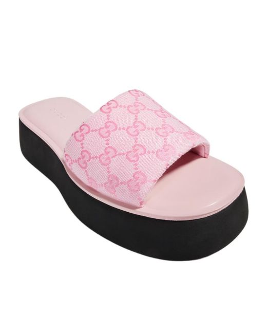 Gucci Multicolor Flatform Slide Sandal