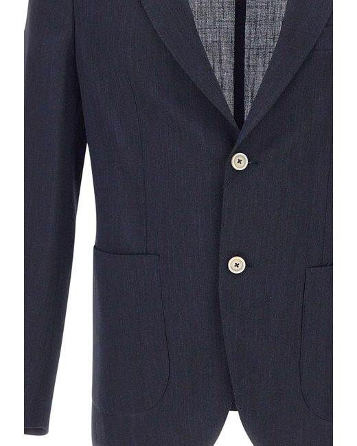 Eleventy Blue Single-Breasted Slim-Fit Blazer for men