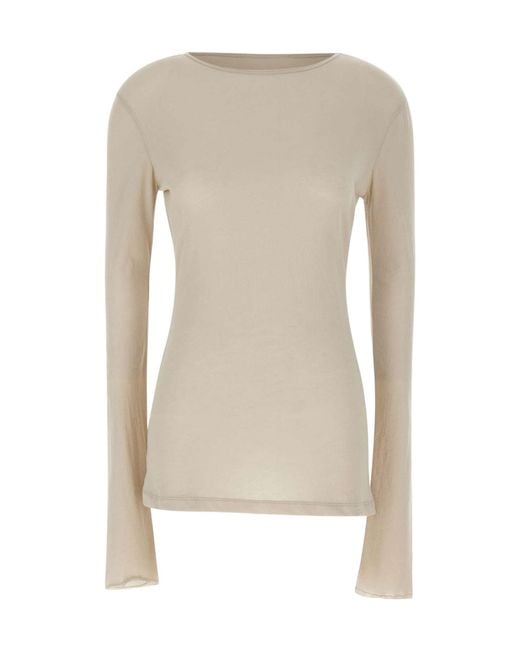 Entire studios Natural Sheer Long Sleeve Knitted Top