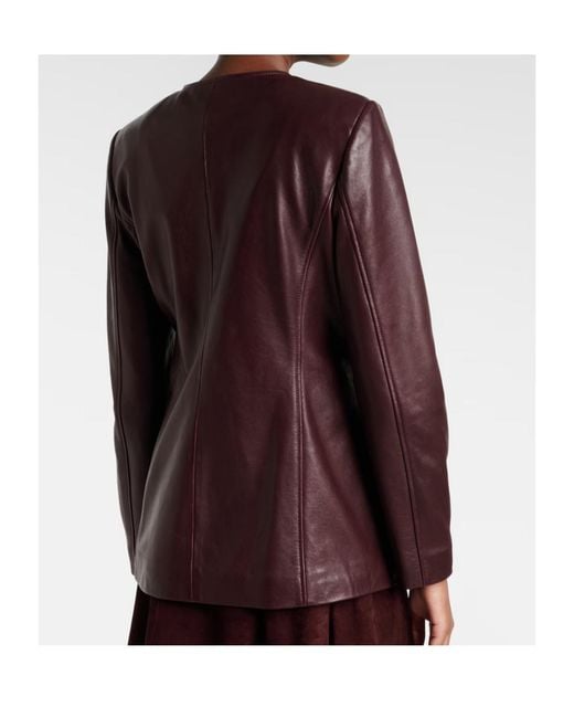 Nour Hammour Purple Maud Leather Blazer