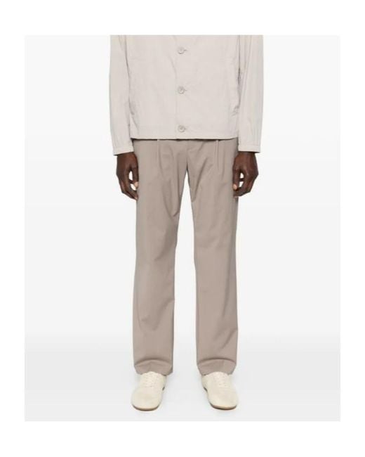 Herno Natural Elasticated Pleated Trousers for men