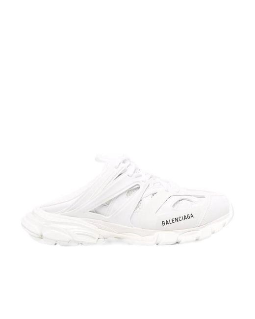 Balenciaga White Track Lace-Up Mule Sneakers for men