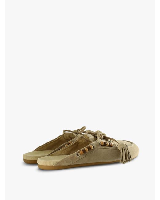Miu Miu Brown Round-Toe Mules