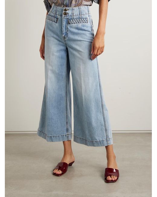 Zimmermann Blue Wanderlust Buttoned Jeans