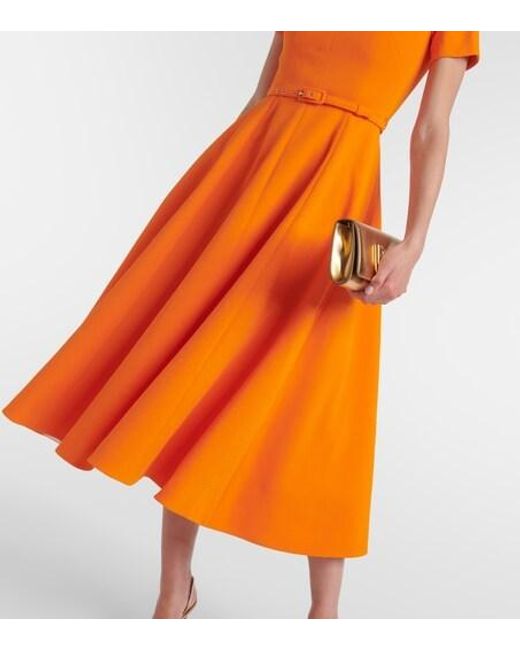 Emilia Wickstead Orange Midi Dress