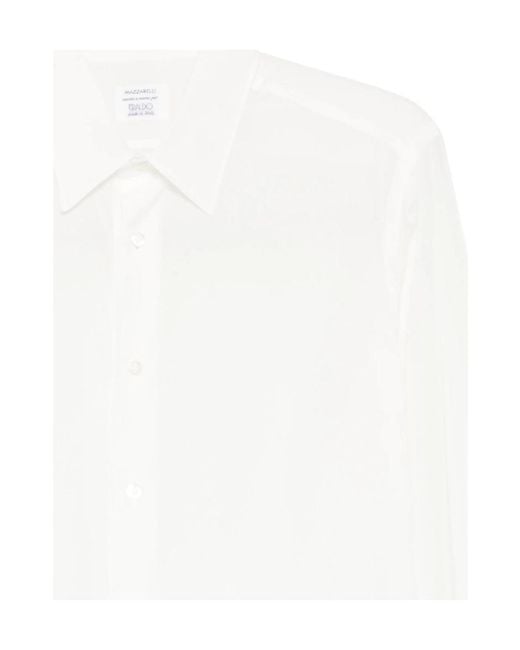 Mazzarelli White Long-Sleeved Shirt for men