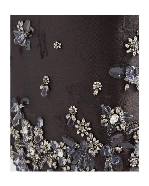 Prada Brown Embellished Raw-Cut Hem Midi Skirt