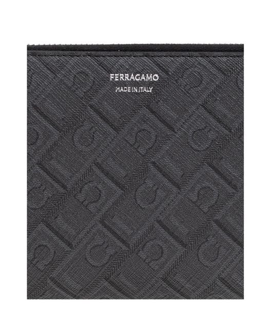 Ferragamo Gray Ferragamo Monogram Logo Printed Wallet for men
