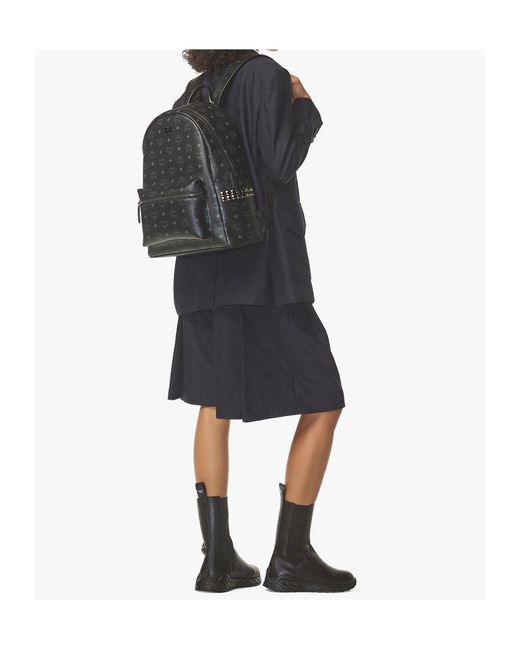 MCM Black Stark Medium Backpack for men
