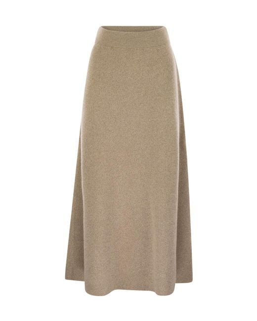 Fabiana Filippi Natural Platinum And Lurex Long Skirt