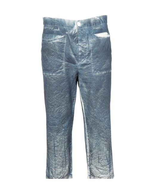 Sunnei Blue Straight Cropped Straight Pants for men
