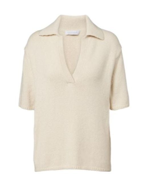 Gabriela Hearst White Sohan Cashmere Polo Shirt