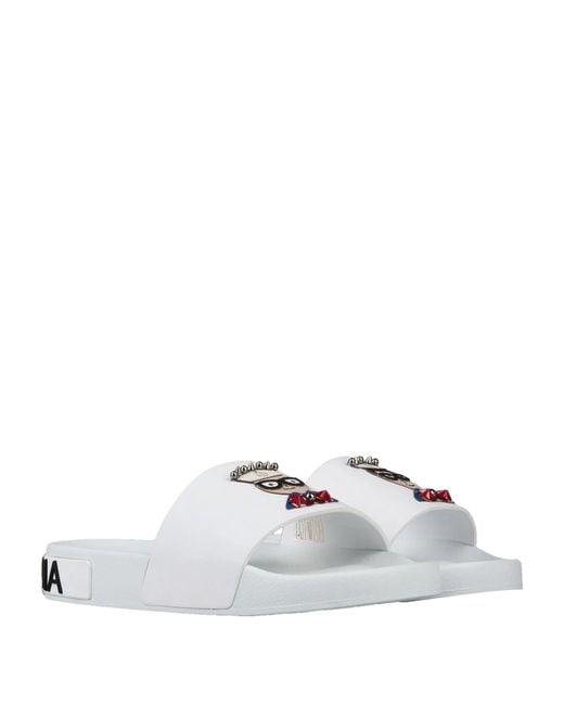 Dolce & Gabbana Metallic Round Toe Casual Slippers