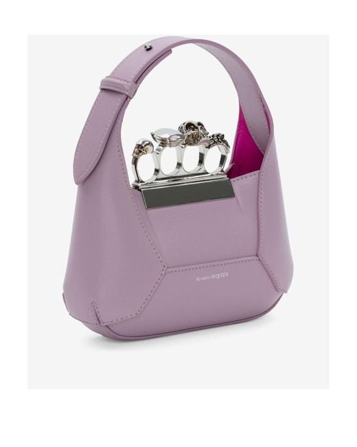 McQueen Purple Jewelled Mini Shoulder Bag