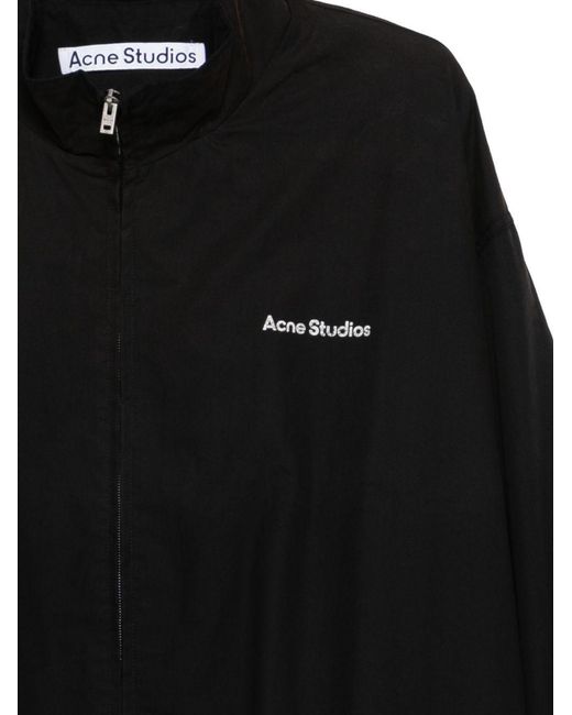 Acne Black Logo Zipper Jacket for men