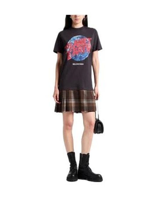 Balenciaga Black Solid Color T-Shirt Dress