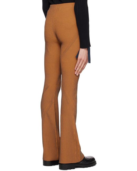 Dion Lee Brown Angled Rib Casual Pants for men