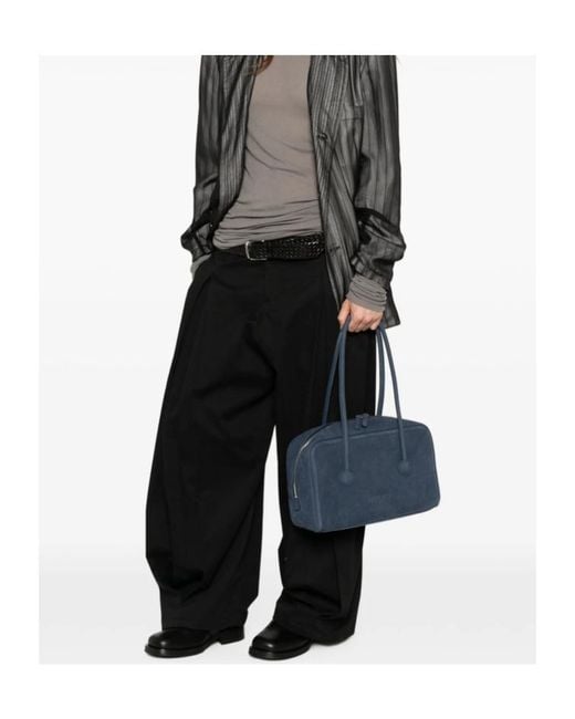 MARGE SHERWOOD Blue Zippered Shoulder Bag