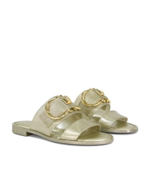 Ferragamo Multicolor Logo Buckle Flip-Flops
