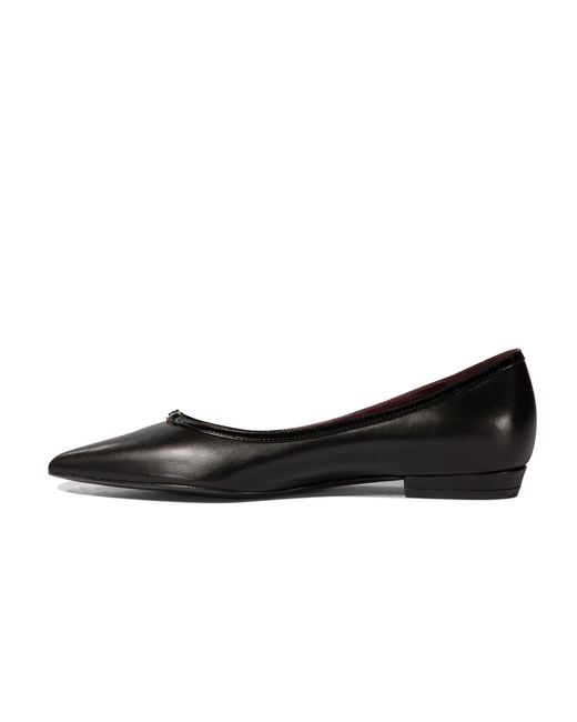 Tory Burch Black Double Buckle Pointed Toe Ballet Flats