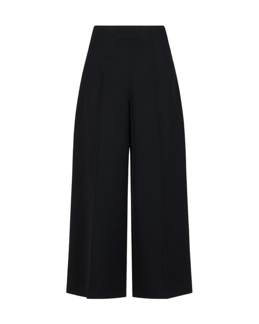 Marni Black Wide-Leg Cropped Trousers