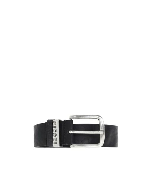 DIESEL White Logo B Visible Belt for men