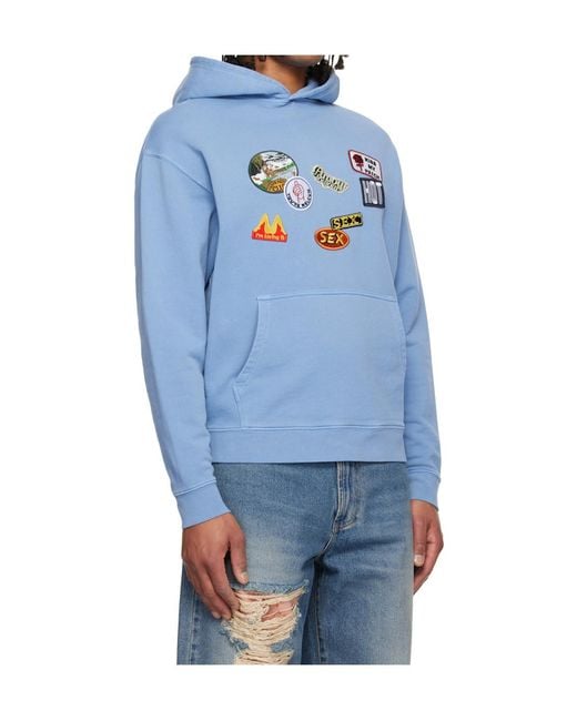 Carne Bollente Blue Long-Sleeved Hoodie for men