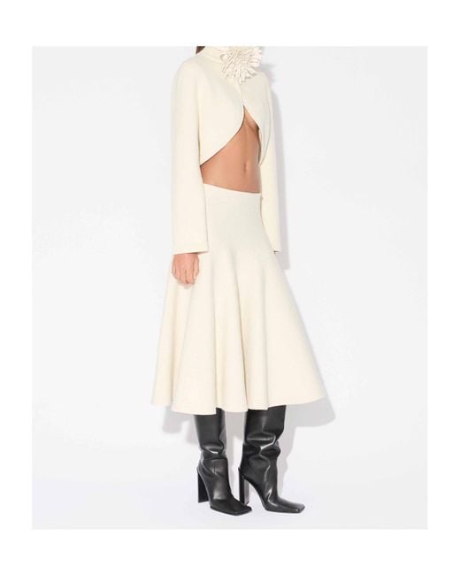 Alaïa Natural Alaïa Knit Flare Skirt
