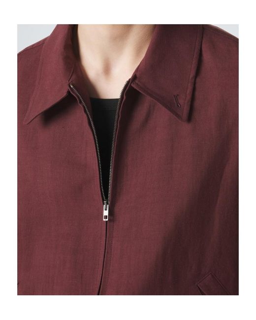 Lemaire Red Zipper Casual Jacket for men