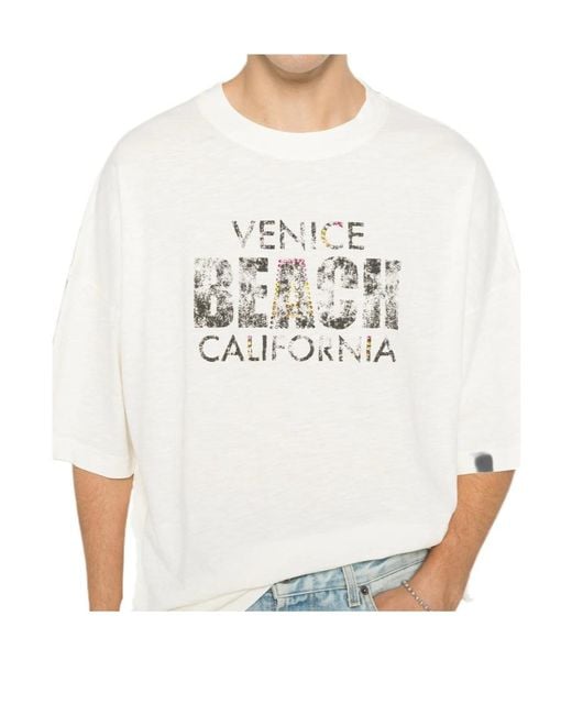 Palm Angels White Short-Sleeved T-Shirt for men