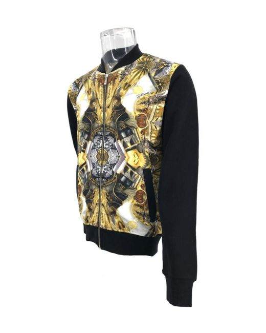 Just Cavalli Gray Printed Long-Sleeved Baseball Jacket for men