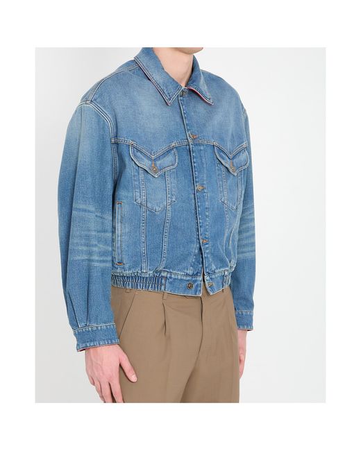 Versace Blue Button-Up Denim Jacket for men