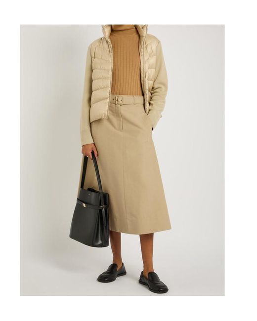 Moncler Natural Quilted Shell And Wool-Knit Cardigan