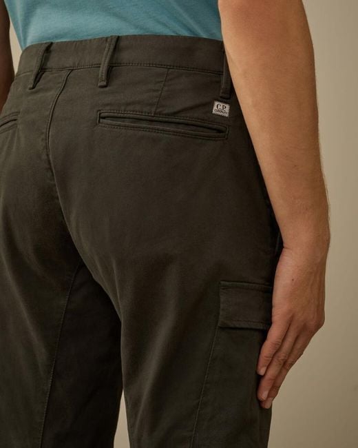 C P Company Gray Cargo-Pockets Trousers for men