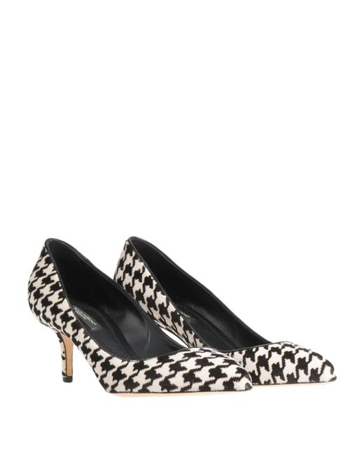 Dolce & Gabbana White Houndstooth High Heels