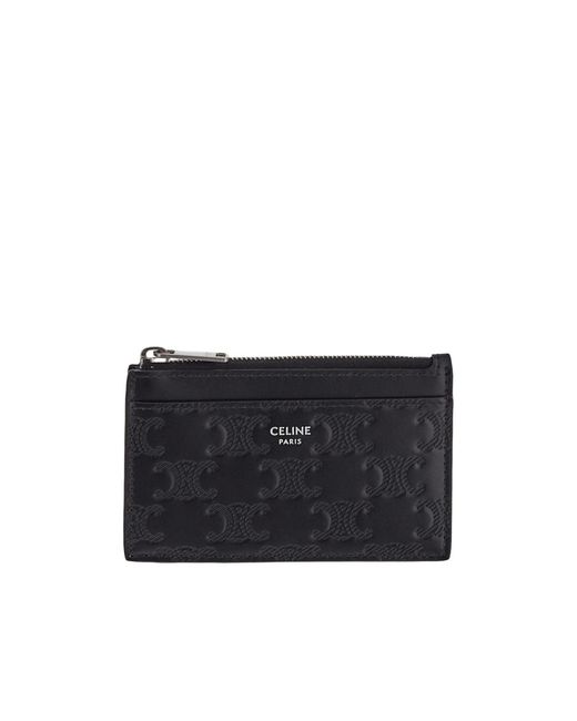 Céline Black Zipped Card Holder for men
